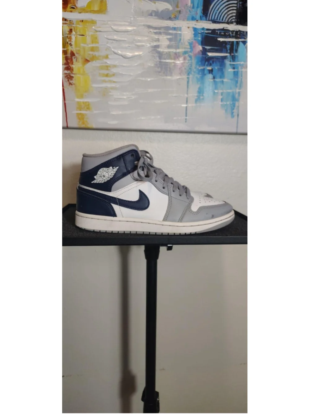 Jordan Air Jordan 1 Mid Shoes Mens Size 7.5 Gray White Sneakers DC8426-104
